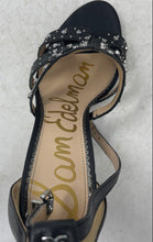 Load image into Gallery viewer, Sam Edelman Womens Yasha Black Silver Leather High Heel Ankle Strap Sandals Sz 8

