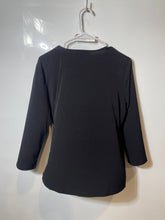 Load image into Gallery viewer, Michael Kors Womens Black Long Sleeve V-Neck Regular Fit Wrap Blouse Top Size XL
