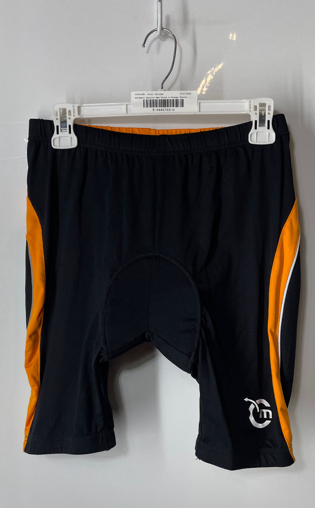 Movement Session Mens Black Orange Colorblock Stretch Athletic Shorts Size 38