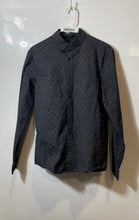 Load image into Gallery viewer, Express Mens Black Printed Collared Long Sleeve Button-Up Shirt Size Small
