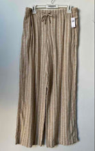 Load image into Gallery viewer, Gap Womens Tan And White Striped Elastic Waist Wide-Leg Trouser Pants S W/Tags
