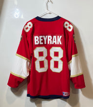 Load image into Gallery viewer, AK Mens Red White Blue And Gold Long Sleeve Florida Alliance Beyrak #88 Jersey S
