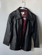 Load image into Gallery viewer, Worthington Womens Black Long Sleeve Collared Full-Zip Leather Jacket Size XL

