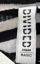 Load image into Gallery viewer, Divided By H&amp;M Womens Black White Striped Cropped Pullover Sweater Size S w/ Tag
