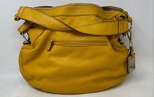 Load image into Gallery viewer, Etienne Aigner Womens Yellow Pebbled Leather Studded Zip Top Shoulder Purse
