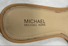 Load image into Gallery viewer, Michael Kors Womens Beige Leather Open Toe Slip-On Flat Slide Sandals Size 5.5 M
