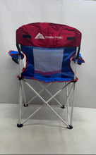 Load image into Gallery viewer, Ozark Trail Blue Red Mesh Folding Lightweight Oversized Chair With Storage Bag
