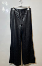 Load image into Gallery viewer, MNG Womens Black Flat Front Stretch Flared Leg Pull-On Trouser Pants Size 4
