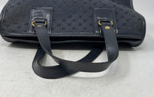 Load image into Gallery viewer, Pierre Cardin Womens Black Monogram Canvas Leather Trim Zip Top Tote Purse
