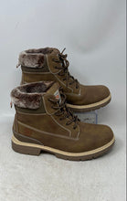 Load image into Gallery viewer, Anjoufemme Womens Brown Lace-Up Waterproof Ankle Hiking Boots Size 8
