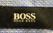 Load image into Gallery viewer, Hugo Boss Mens Blue Printed Collared Long Sleeve Dress Shirt Size 14 1/2
