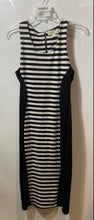 Load image into Gallery viewer, Nicki Minaj Womens Black And White Striped Sleeveless Midi Bodycon Dress Size XL
