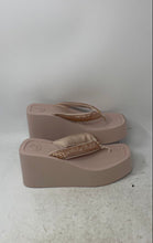 Load image into Gallery viewer, Michael Kors Womens Chandler Pink Embellished Glitter Wedge Thong Sandals Sz 9M
