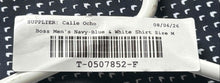 Load image into Gallery viewer, Hugo Boss Mens Navy Blue And White Printed Slim Fit Stretch Button-Up Shirt Sz M
