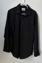Load image into Gallery viewer, Calvin Klein Mens Black Long Sleeve Slim Fit Non-Iron Dress Shirt Size 16 1/2
