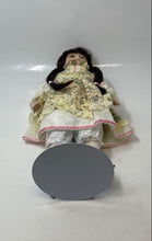 Load image into Gallery viewer, Vintage ROC Bisque 12 Inch Collectible Hair Brown Floral Dress Porcelain Doll
