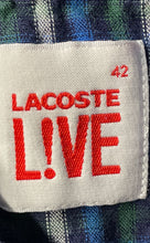Load image into Gallery viewer, Lacoste Live Mens Blue Plaid Long Sleeve Hooded Flannel Button-Up Shirt Sz EU 42
