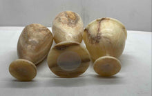 Load image into Gallery viewer, Marble Brown &amp; Beige 3-Piece Stone Decorative Collectible Trophy Cup Vase
