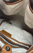 Load image into Gallery viewer, Michael Kors Womens Madison Brown Croc Embossed Leather Drawstring Shoulder Bag
