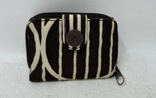 Load image into Gallery viewer, Kipling Womens Brown White Striped ID Window Card Holder Zip-Around Wallet
