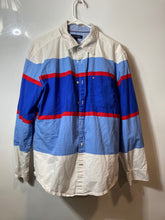Load image into Gallery viewer, Tommy Hilfiger Mens Blue Multicolor Colorblock Button-Up Shirt Size Large
