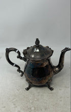 Load image into Gallery viewer, Vintage Silver-Tone Traditional Ornate Footed Victorian Teapot With Handle

