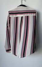 Load image into Gallery viewer, Express Womens Multicolor Striped Long Sleeve Slim Fit Button-Up Shirt Size M
