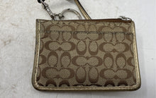 Load image into Gallery viewer, Coach Womens Brown Signature Print Card Holder ID Window Wristlet Wallet
