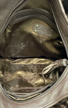 Load image into Gallery viewer, Kate Landry Womens Brown Leather Double Handle Zip Top Lined Studded Hobo Bag
