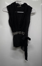 Load image into Gallery viewer, Sandra Angelozzi Womens Black Sleeveless V-Neck Blouse Top Size XS With Tag
