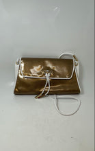 Load image into Gallery viewer, Noa Womens Brown White Leather Flap Envelope Shoulder Purse With Tags

