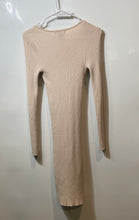 Load image into Gallery viewer, Forever 21 Womens Beige Long Sleeve V-Neck Ribbed Sweater Dress Size Medium
