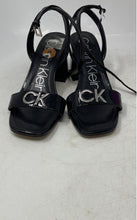 Load image into Gallery viewer, Calvin Klein Womens Hemina Black Leather Buckle Open Toe Strappy Heels Size 8M
