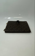 Load image into Gallery viewer, Michael Kors Womens Brown Signature Print Card Holder Zipper Tablet Cover

