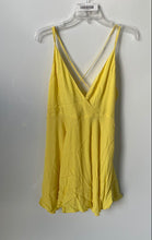 Load image into Gallery viewer, Forever 21 Womens Yellow Spaghetti Strap Surplice Neck Short Mini Dress Size M
