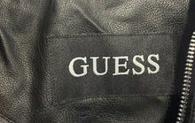 Load image into Gallery viewer, Guess Womens Black Leather Hooded Full-Zip Motorcycle Jacket Size Large
