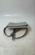 Load image into Gallery viewer, Michael Kors Womens Silver White Monogram Adjustable Strap Charm Belt Bag
