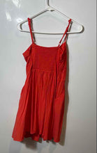 Load image into Gallery viewer, Express Womens Orange V-Neck Spaghetti Straps Smocked Fit &amp; Flare Dress Size S/P
