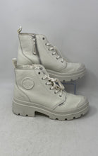 Load image into Gallery viewer, Palladium Womens Pallabase White Leather Side Zip Ankle Booties Size 10

