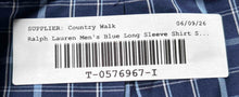 Load image into Gallery viewer, Ralph Lauren Mens Blue Cotton Long Sleeve Collared Dress Shirt Size 17
