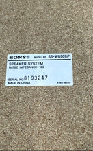 Load image into Gallery viewer, Sony SS-WG909iP Black Home Audio Wired Stereo Subwoofer Speaker Not Tested
