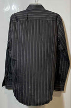 Load image into Gallery viewer, Authentic Versace Collection Mens Black Gray Striped Cotton Dress Shirt Sz 15.75
