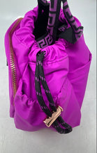 Load image into Gallery viewer, Versace Parfums Womens Purple Double Handle Pockets Lined Drawstring Tote Bag
