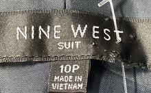 Load image into Gallery viewer, Nine West Womens Gray Striped Single-Breasted Three-Button Blazer Size 10P
