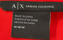 Load image into Gallery viewer, Armani Exchange Womens Red 3/4 Sleeve V-Neck Collarless Blouse Top Size Medium
