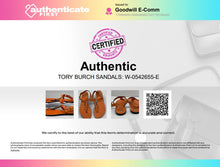 Load image into Gallery viewer, Authentic Tory Burch Womens Orange Leather T-Strap Flat Thong Sandals Size 9M
