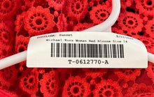Load image into Gallery viewer, Michael Kors Womens Red Floral Crochet Lace Short Sleeve Blouse Top Size 14
