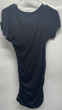 Load image into Gallery viewer, Express Womens Black Rhinestone Short Sleeve V-Neck Wrap Dress Size Small
