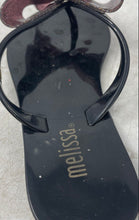 Load image into Gallery viewer, Melissa Girls Harmonic Black Glitter Bow Slip-On Thong Sandals Size 11
