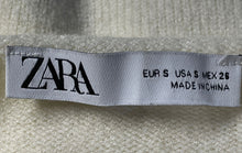 Load image into Gallery viewer, Zara Womens Beige Long Sleeve Round Neck Cropped Pullover Sweater Size S

